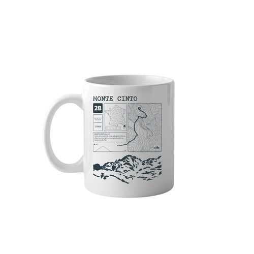 Mug Peaxise sommet Corse Monte Cinto - Illustration montagne pour café ou thé.