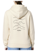 Sweat à capuche rando beige Alpes Peaxise by J'peux pas j'ai rando coton bio 350 GSM premium