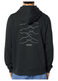 Sweat à capuche rando noir Alpes Peaxise by J'peux pas j'ai rando coton bio 350 GSM premium