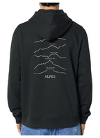Sweat à capuche rando noir Alpes Peaxise by J'peux pas j'ai rando coton bio 350 GSM premium
