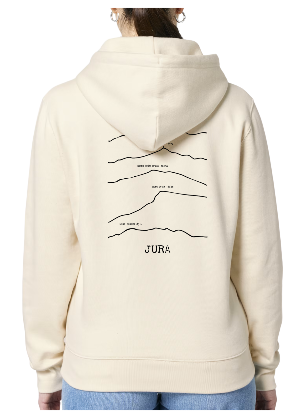 Sweat à capuche rando beige Jura Peaxise by J'peux pas j'ai rando coton bio 350 GSM premium