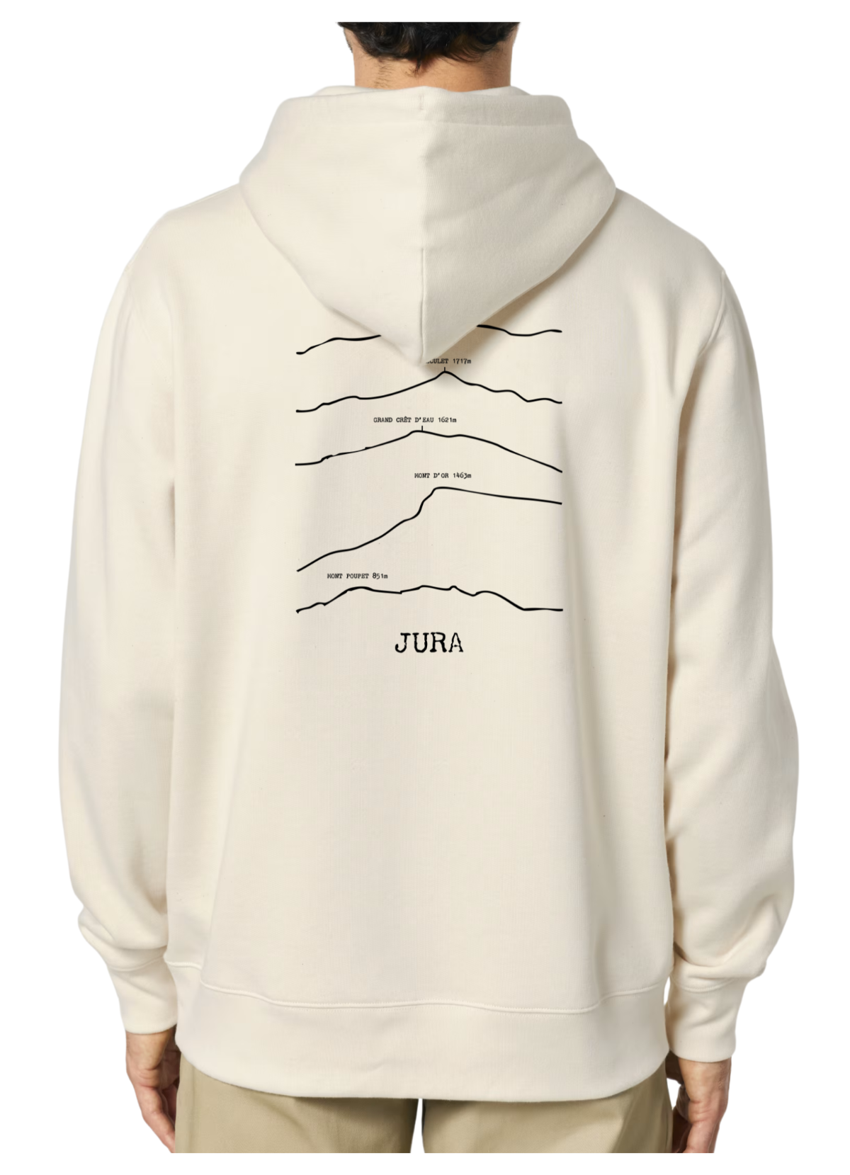 Sweat à capuche rando beige Jura Peaxise by J'peux pas j'ai rando coton bio 350 GSM premium