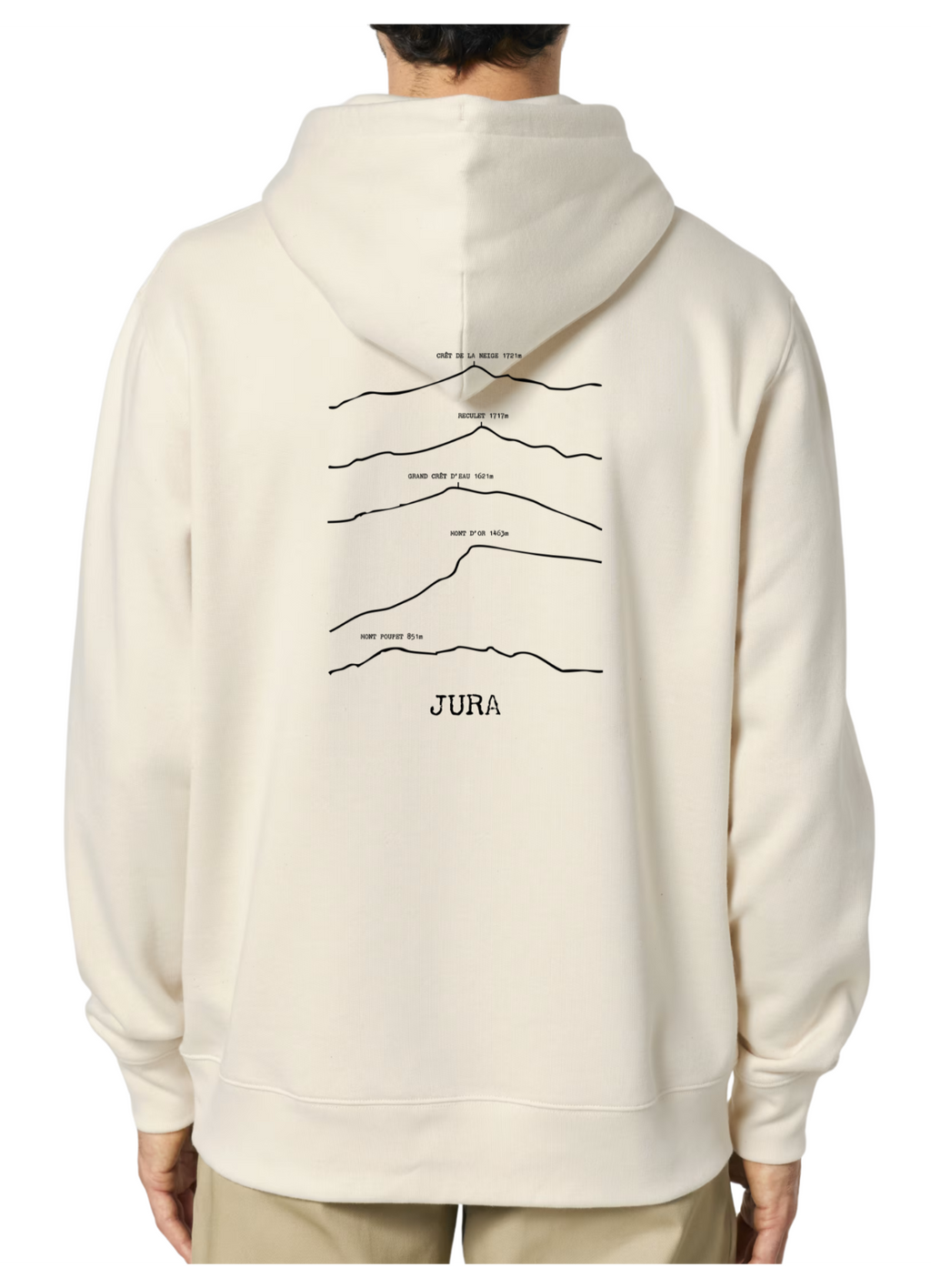 Sweat à capuche rando beige Jura Peaxise by J'peux pas j'ai rando coton bio 350 GSM premium