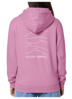 Sweat à capuche rando rose Massif Central Peaxise by J'peux pas j'ai rando coton bio 350 GSM premium