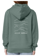 Sweat à capuche rando Vert Massif Central Peaxise by J'peux pas j'ai rando coton bio 350 GSM premium