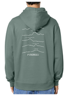 Sweat à capuche rando vert Pyrénées Peaxise by J'peux pas j'ai rando coton bio 350 GSM premium