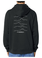 Sweat à capuche rando noir Pyrénées Peaxise by J'peux pas j'ai rando coton bio 350 GSM premium