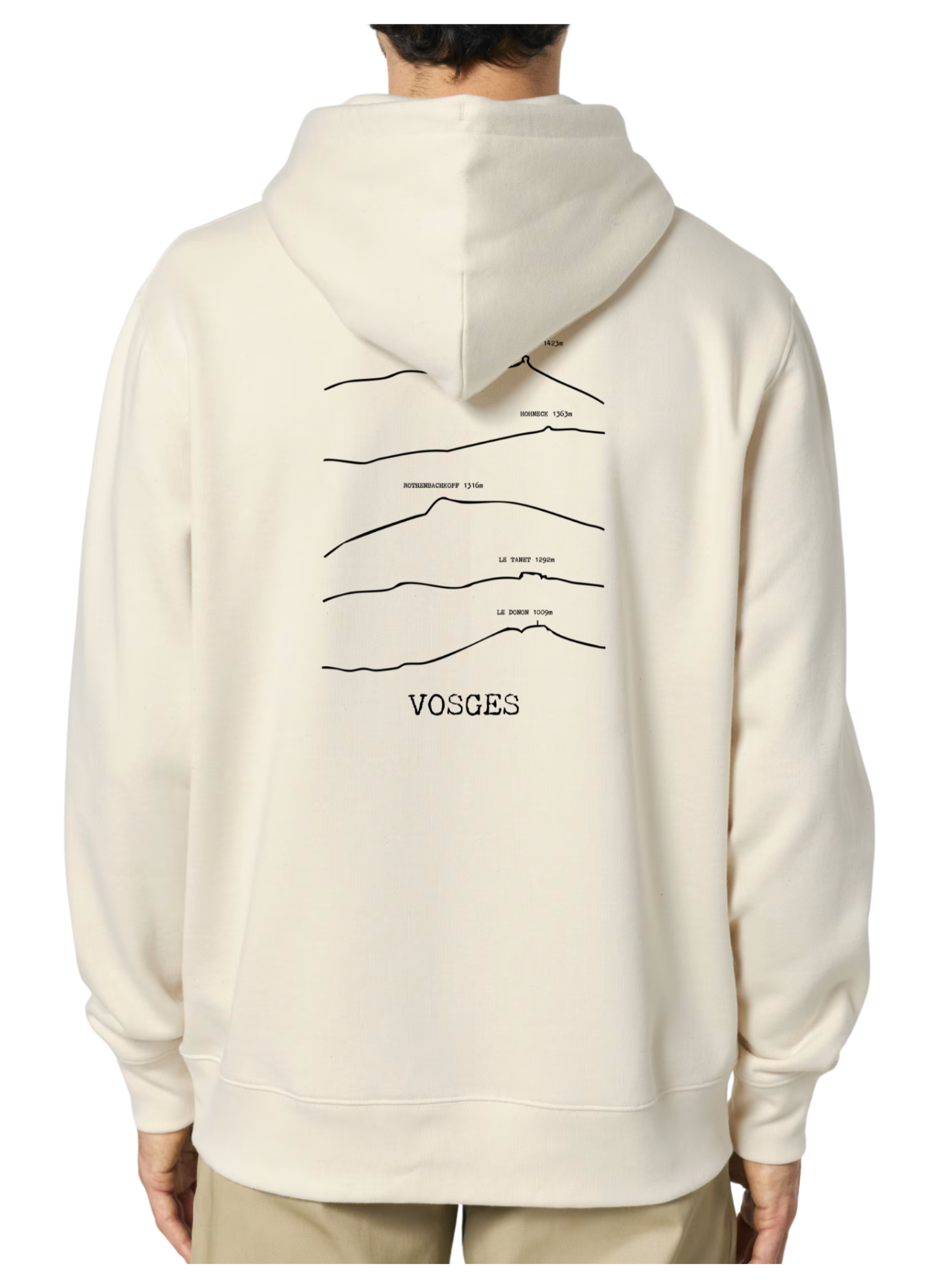 Sweat à capuche rando beige vosges Peaxise by J'peux pas j'ai rando coton bio 350 GSM premium