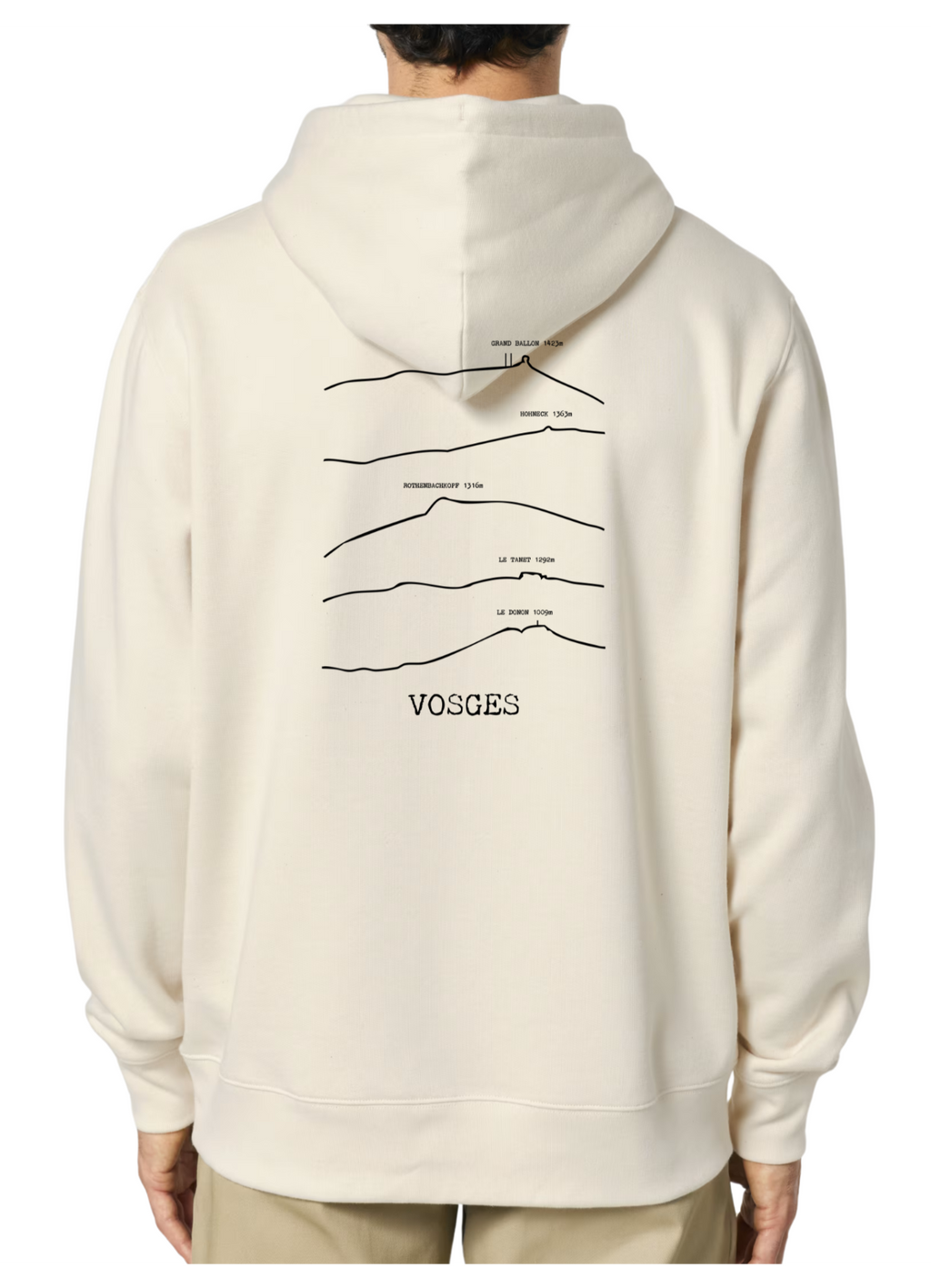 Sweat à capuche rando beige vosges Peaxise by J'peux pas j'ai rando coton bio 350 GSM premium