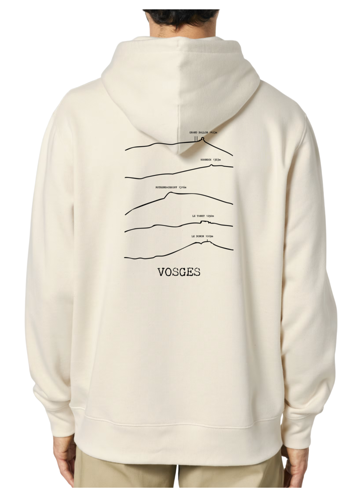 Sweat à capuche rando beige vosges Peaxise by J'peux pas j'ai rando coton bio 350 GSM premium