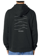 Sweat à capuche rando noir  vosges Peaxise by J'peux pas j'ai rando coton bio 350 GSM premium