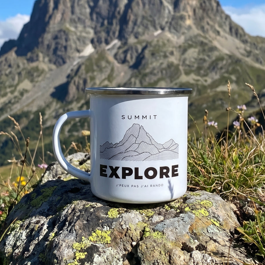 Mug émaillé édition EXPLORE sommet Pic du midi d'ossau by J'peux pas j'ai rando