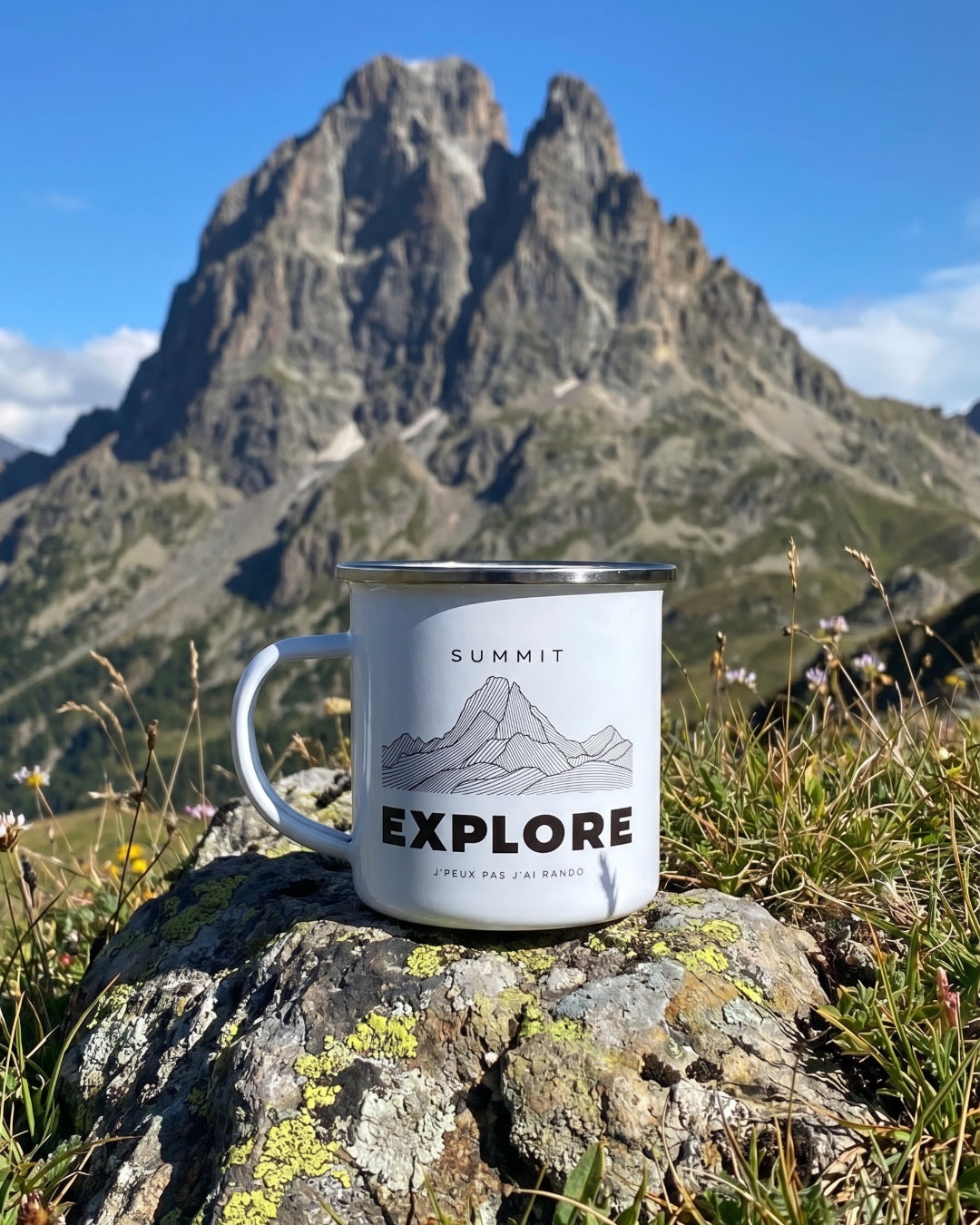 Mug émaillé édition EXPLORE sommet Pic du midi d'ossau by J'peux pas j'ai rando