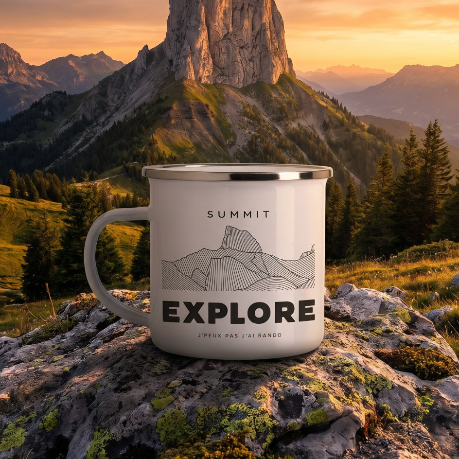 Mug émaillé édition EXPLORE sommet Mont Aiguille by J'peux pas j'ai rando