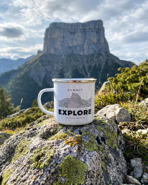 Mug émaillé édition EXPLORE sommet Mont Aiguille by J'peux pas j'ai rando