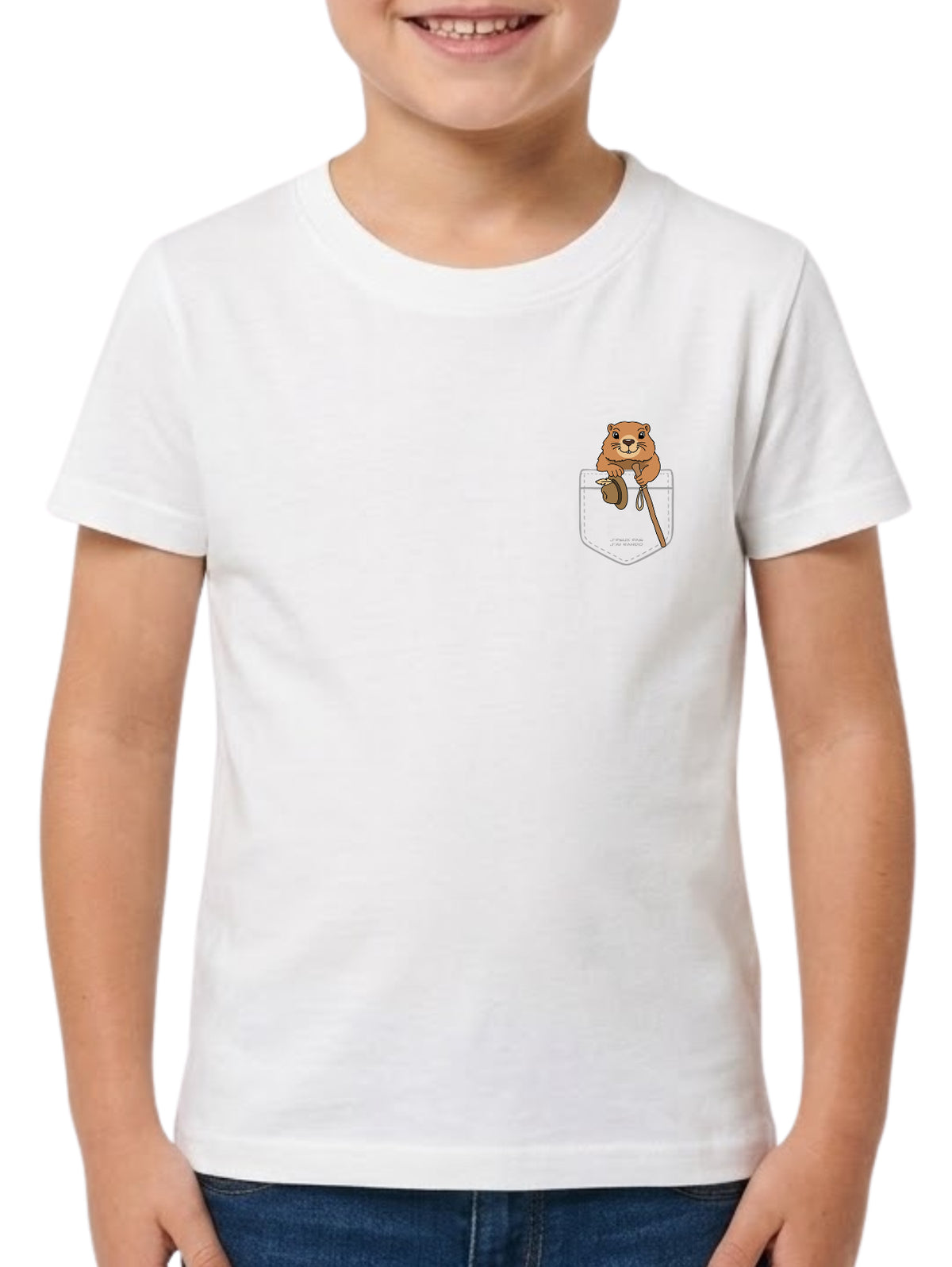 T-shirt enfant Marmotte J'peux pas j'ai rando by Peaxise
