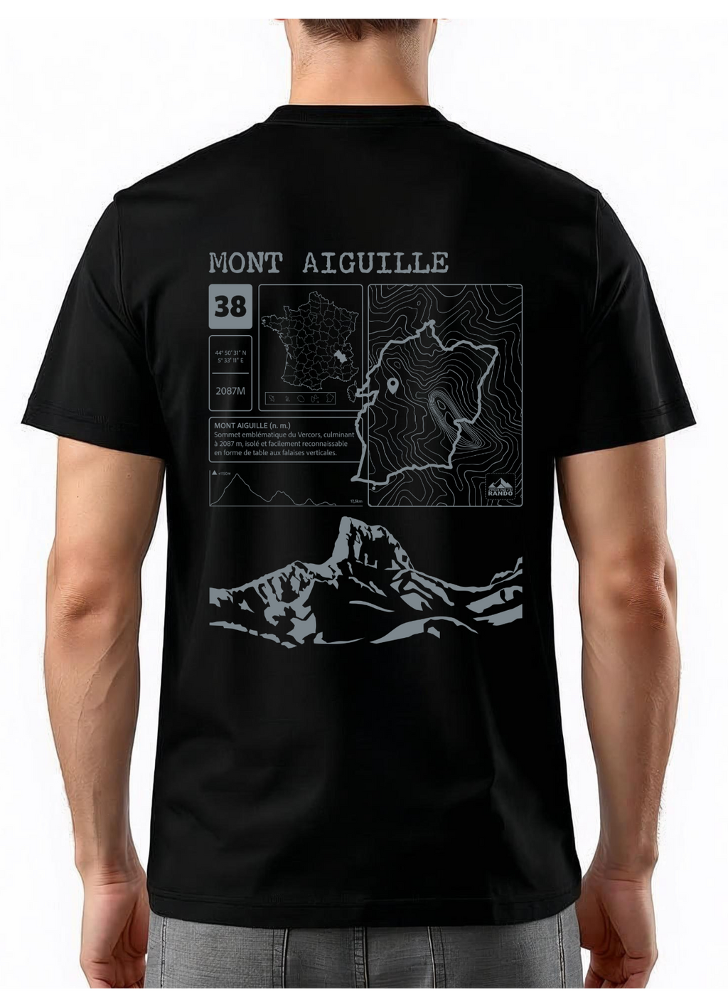 T-shirt Topo Mont Aiguille Dos