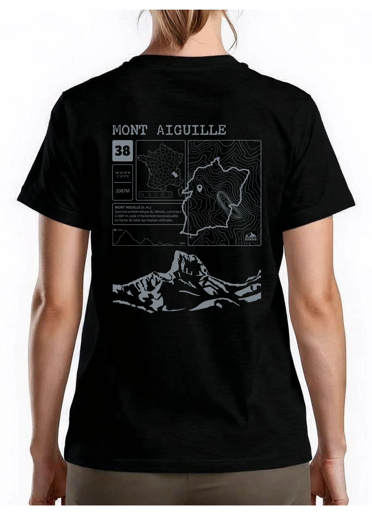 T-shirt Topo Mont Aiguille Dos