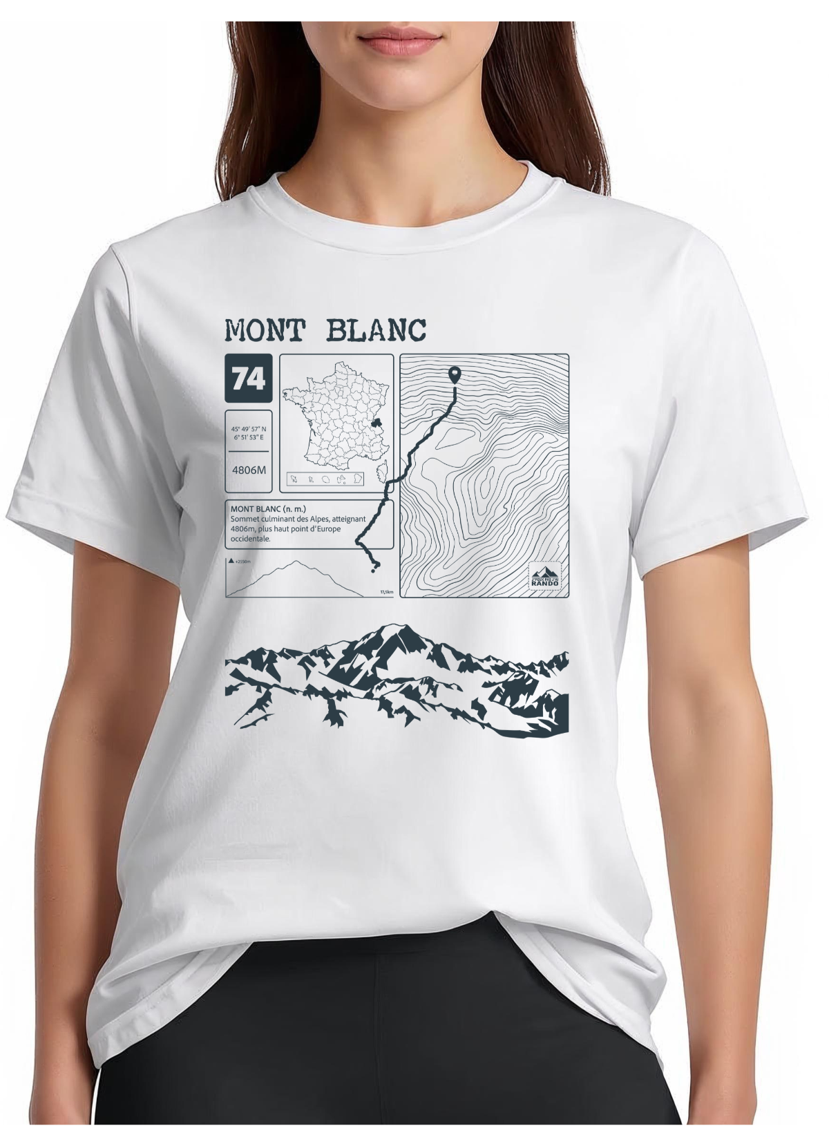 T-shirt Topo Mont Blanc