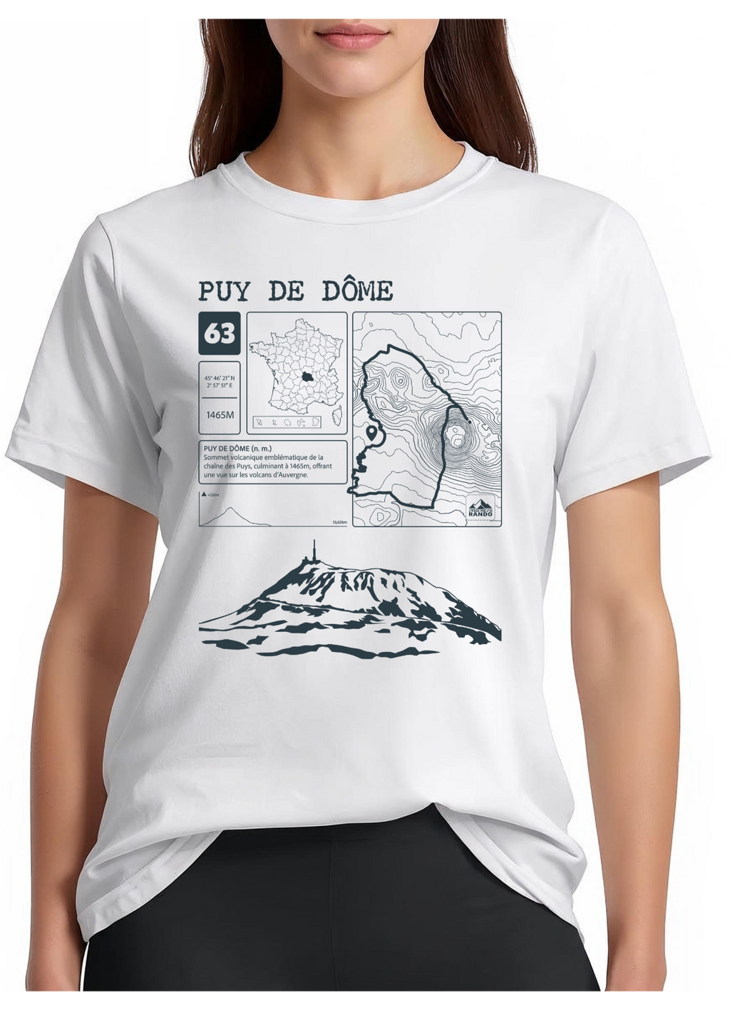 T-shirt Topo Puy de Dôme