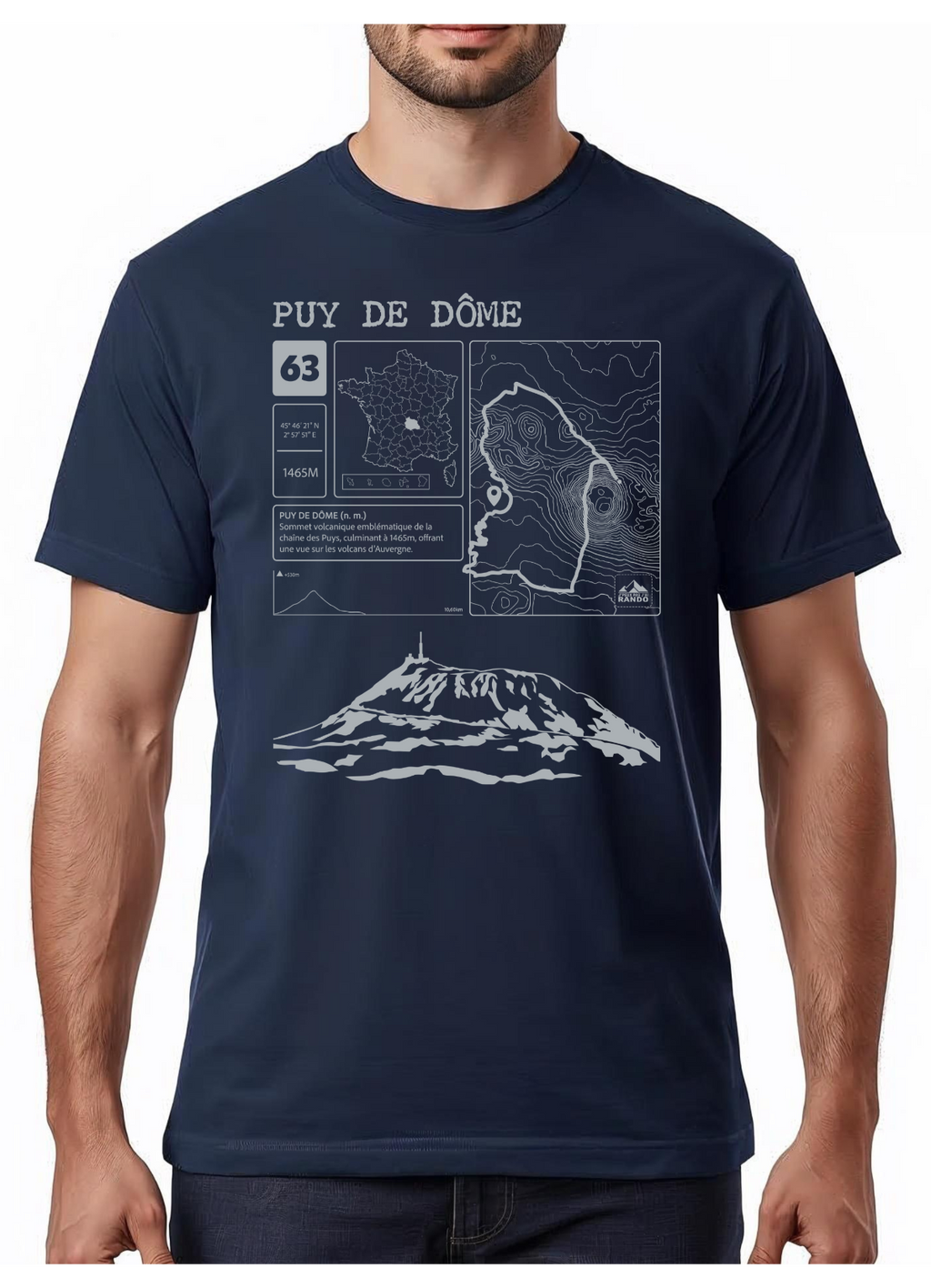 T-shirt Topo Puy de Dôme