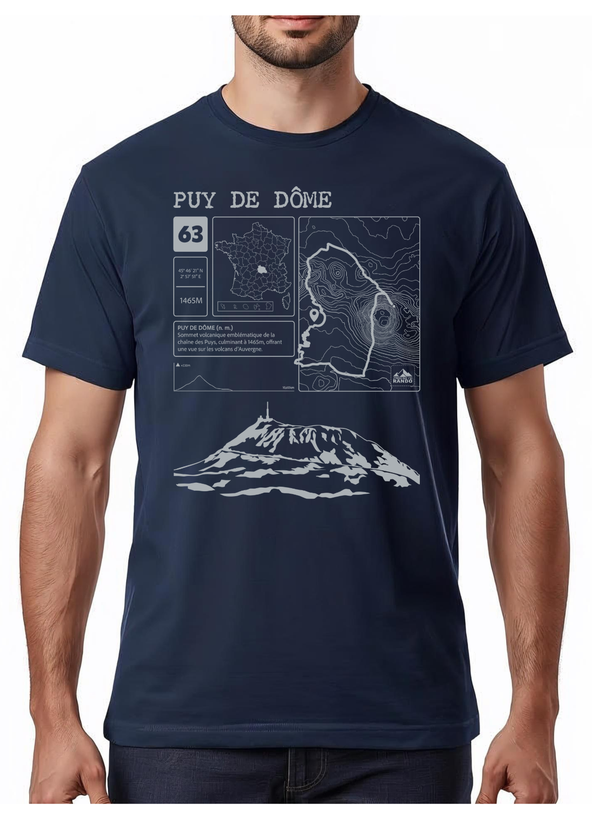 T-shirt Topo Puy de Dôme