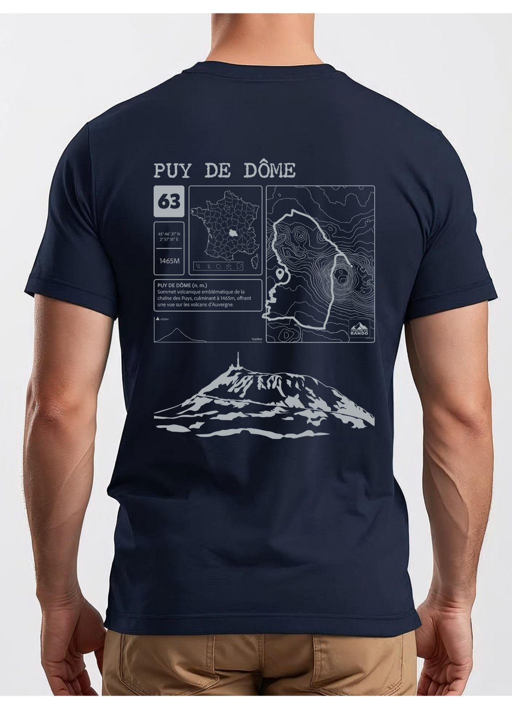 T-shirt Topo Puy de Dôme dos