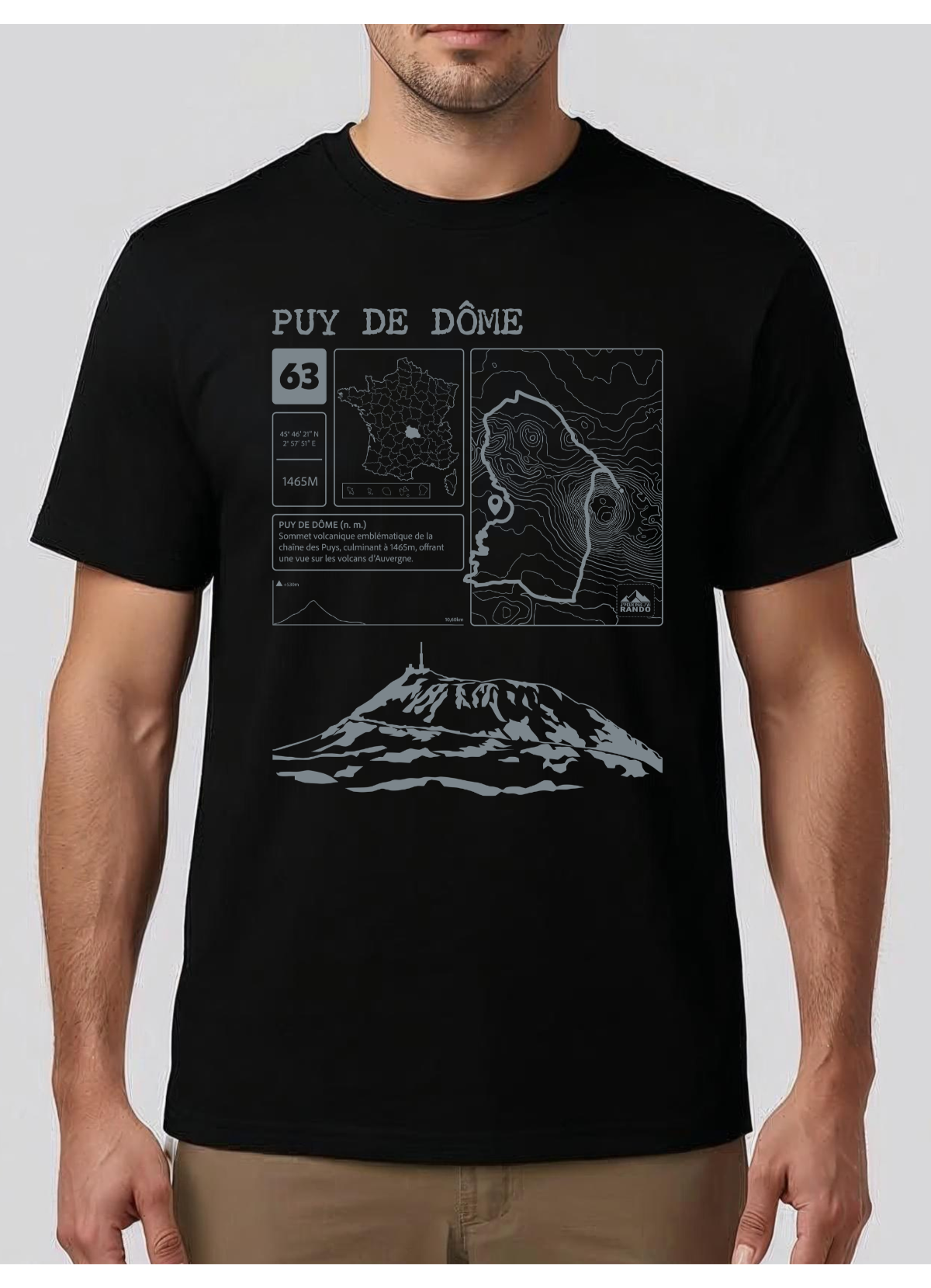 T-shirt Topo Puy de Dôme