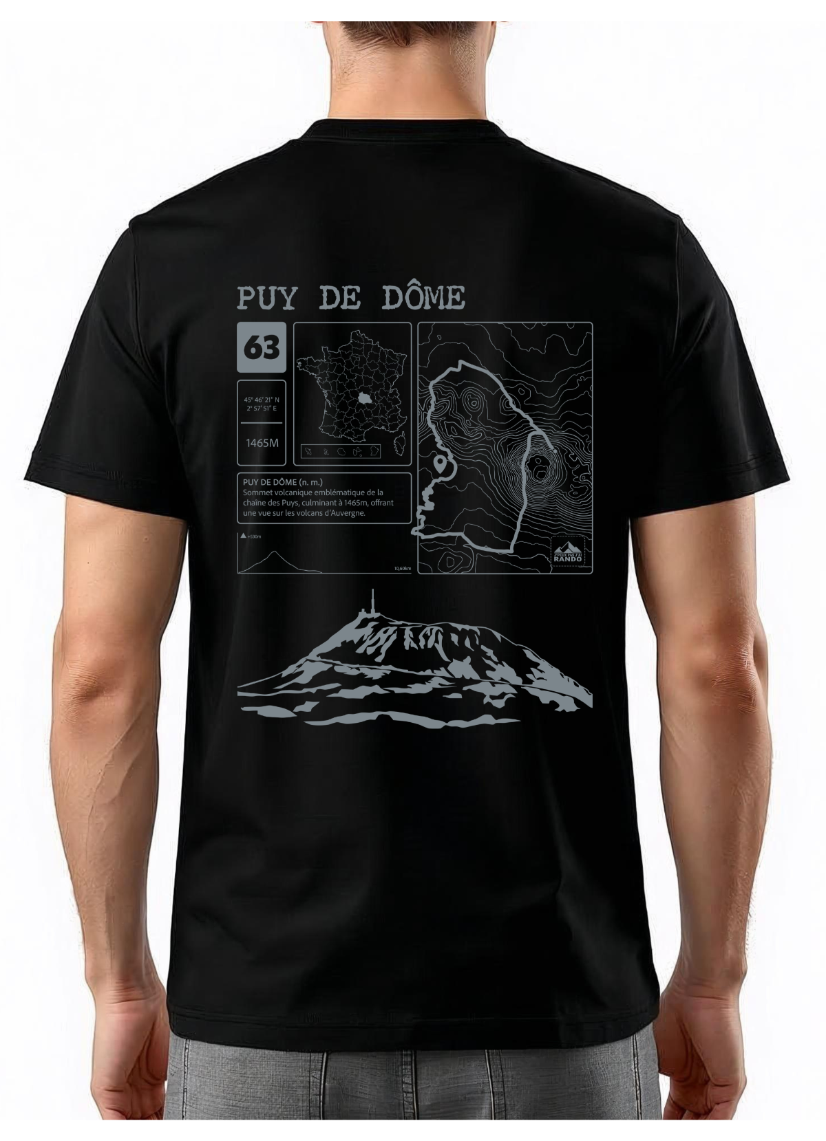 T-shirt Topo Puy de Dôme dos