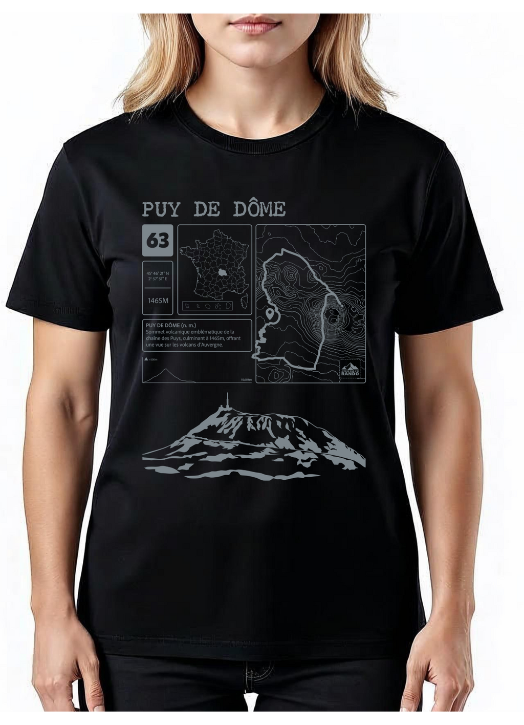T-shirt Topo Puy de Dôme