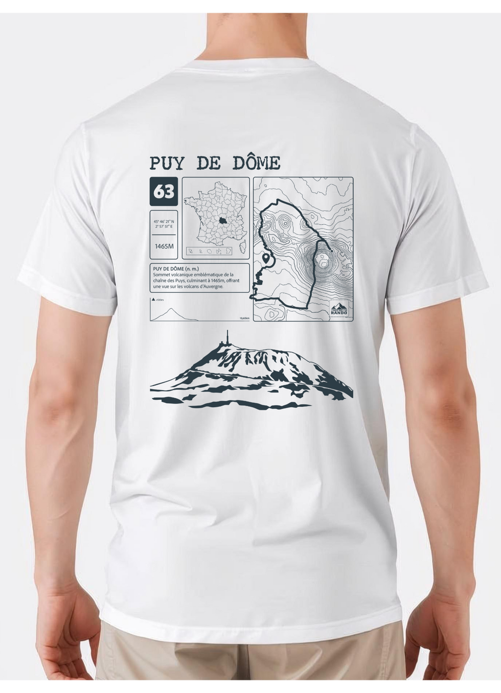 T-shirt Topo Puy de Dôme dos