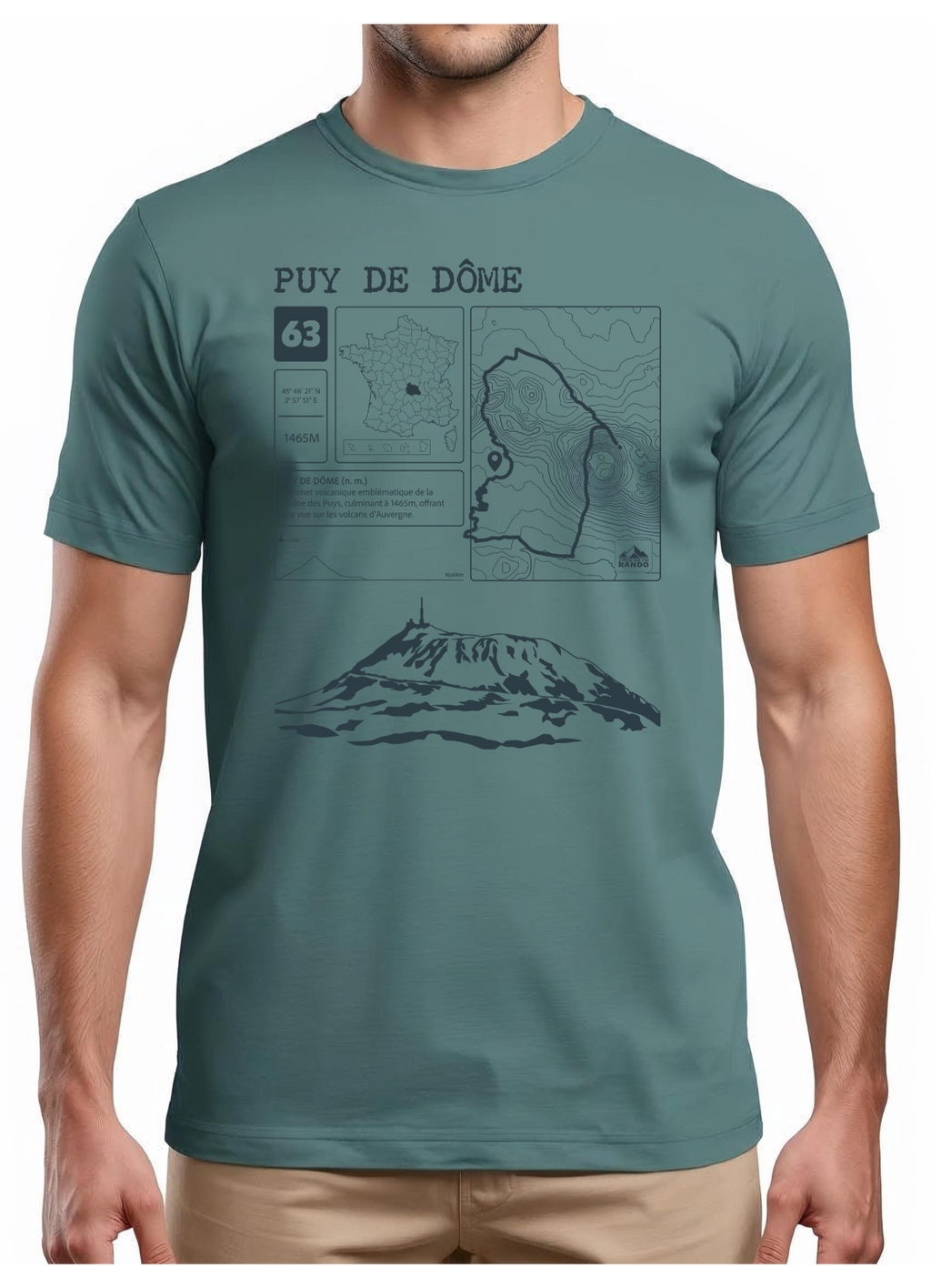 T-shirt Topo Puy de Dôme
