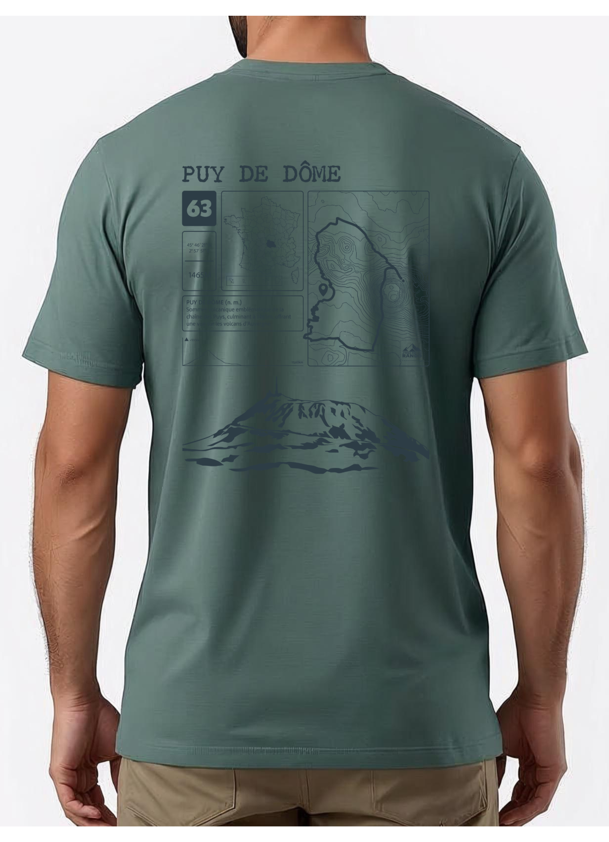 T-shirt Topo Puy de Dôme dos
