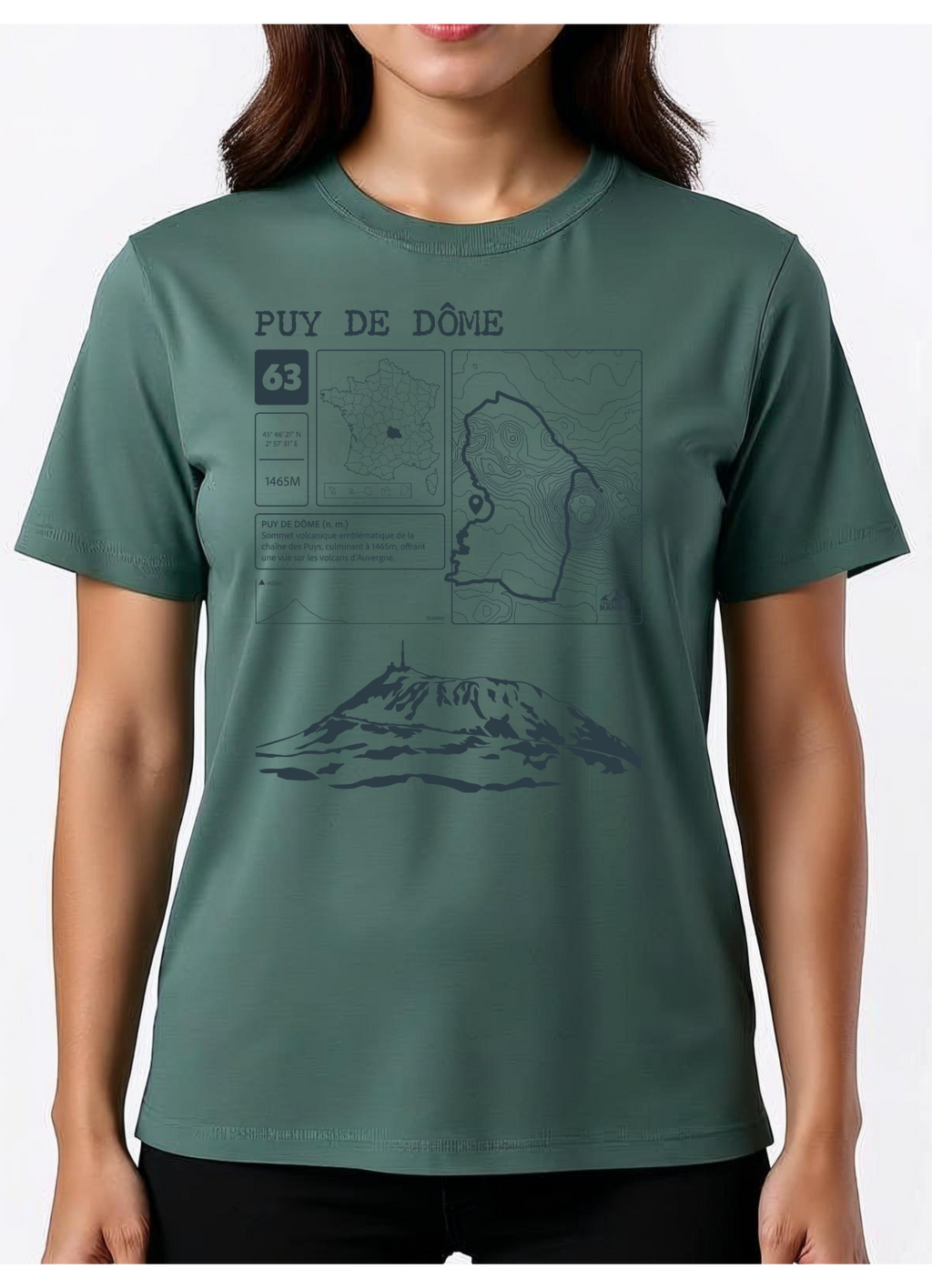 T-shirt Topo Puy de Dôme