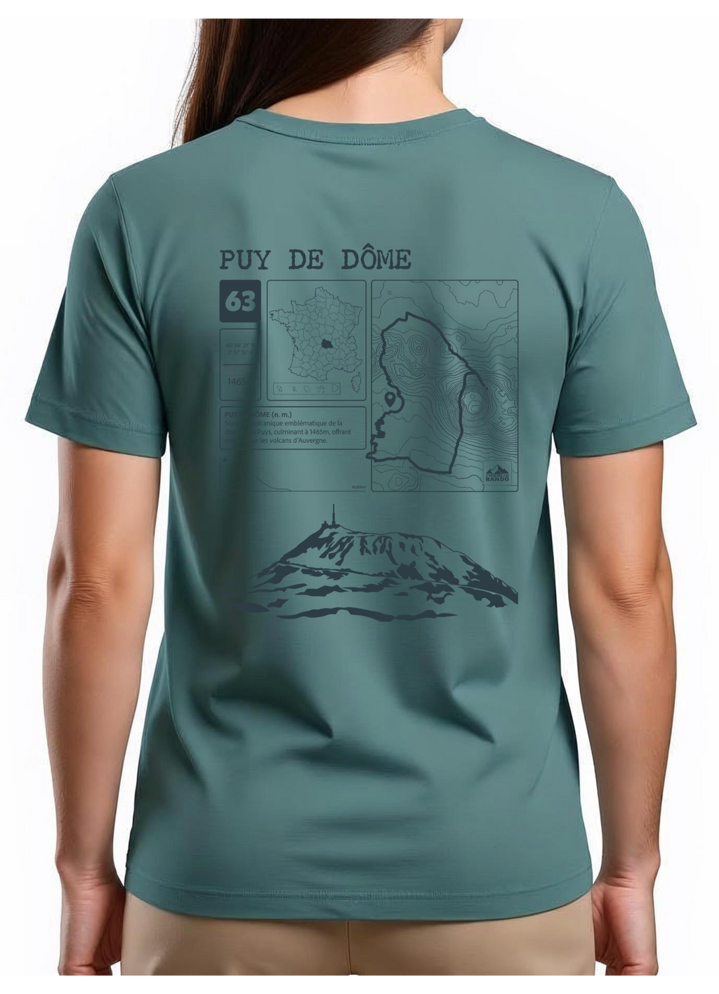 T-shirt Topo Puy de Dôme dos