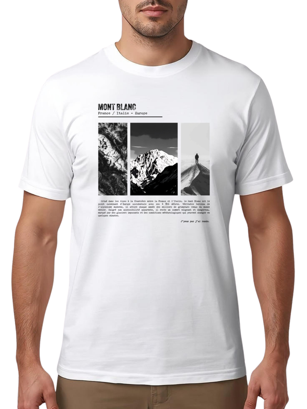 T-shirt Peaxise Mont Blanc, plus haut sommet des Alpes, esprit randonnée