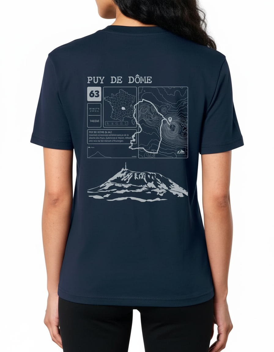 T-shirt Topo Puy de Dôme dos