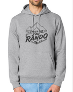 Sweat à capuche J'peux pas j'ai rando Core by Peaxise, coton bio, design montagne