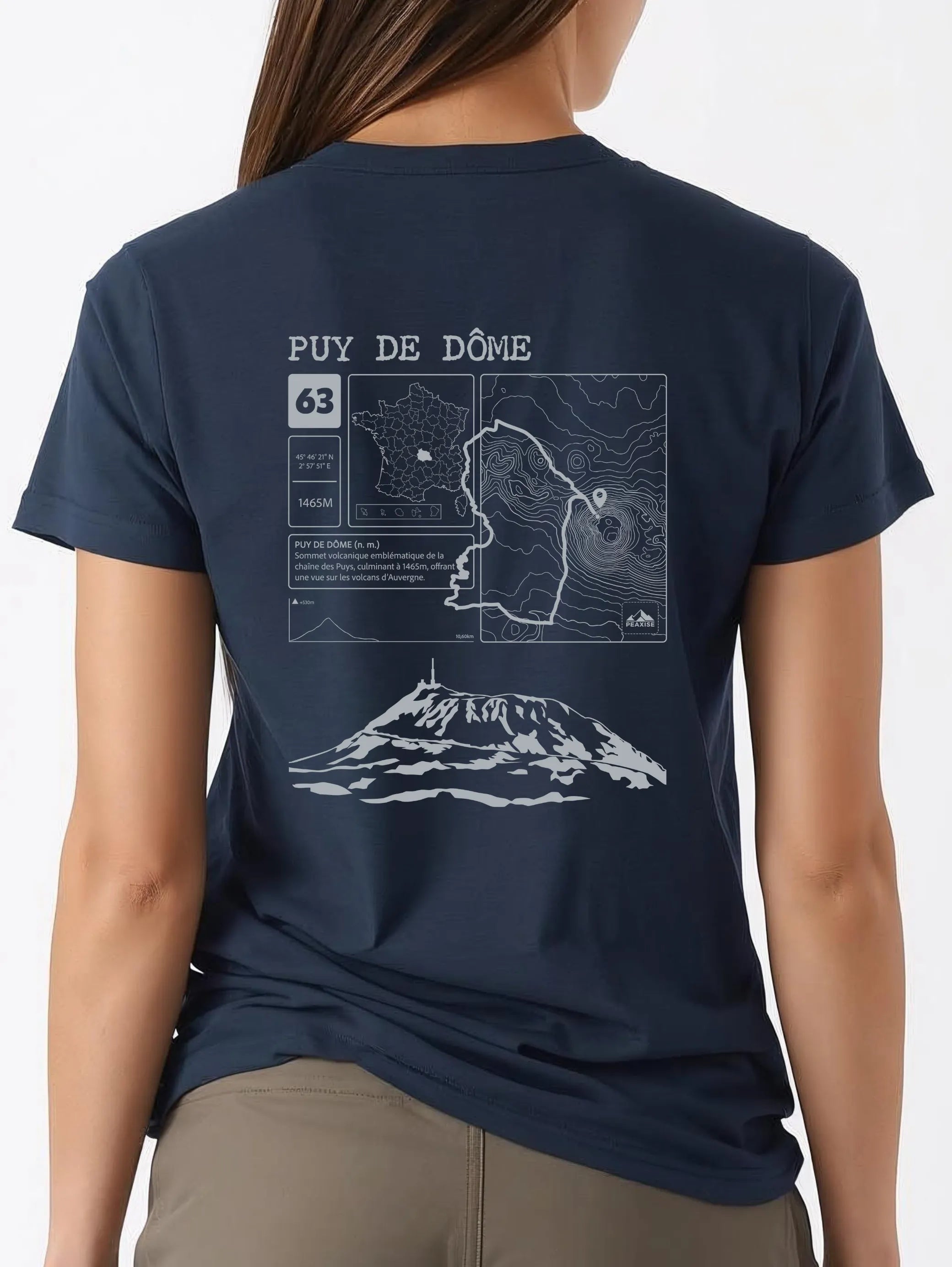 T-shirt Topo Puy de Dôme dos