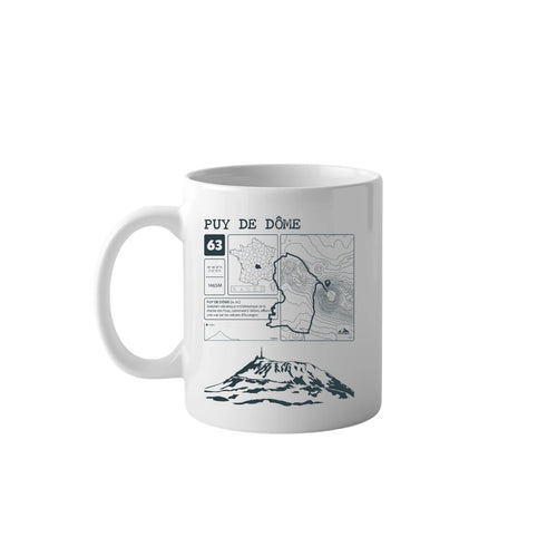 Mug Peaxise Volcans d'Auvergne Puy de Dôme - Design minimaliste sommet français.
