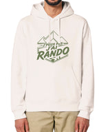 Sweat à capuche J'peux pas j'ai rando Core by Peaxise, coton bio, design montagne